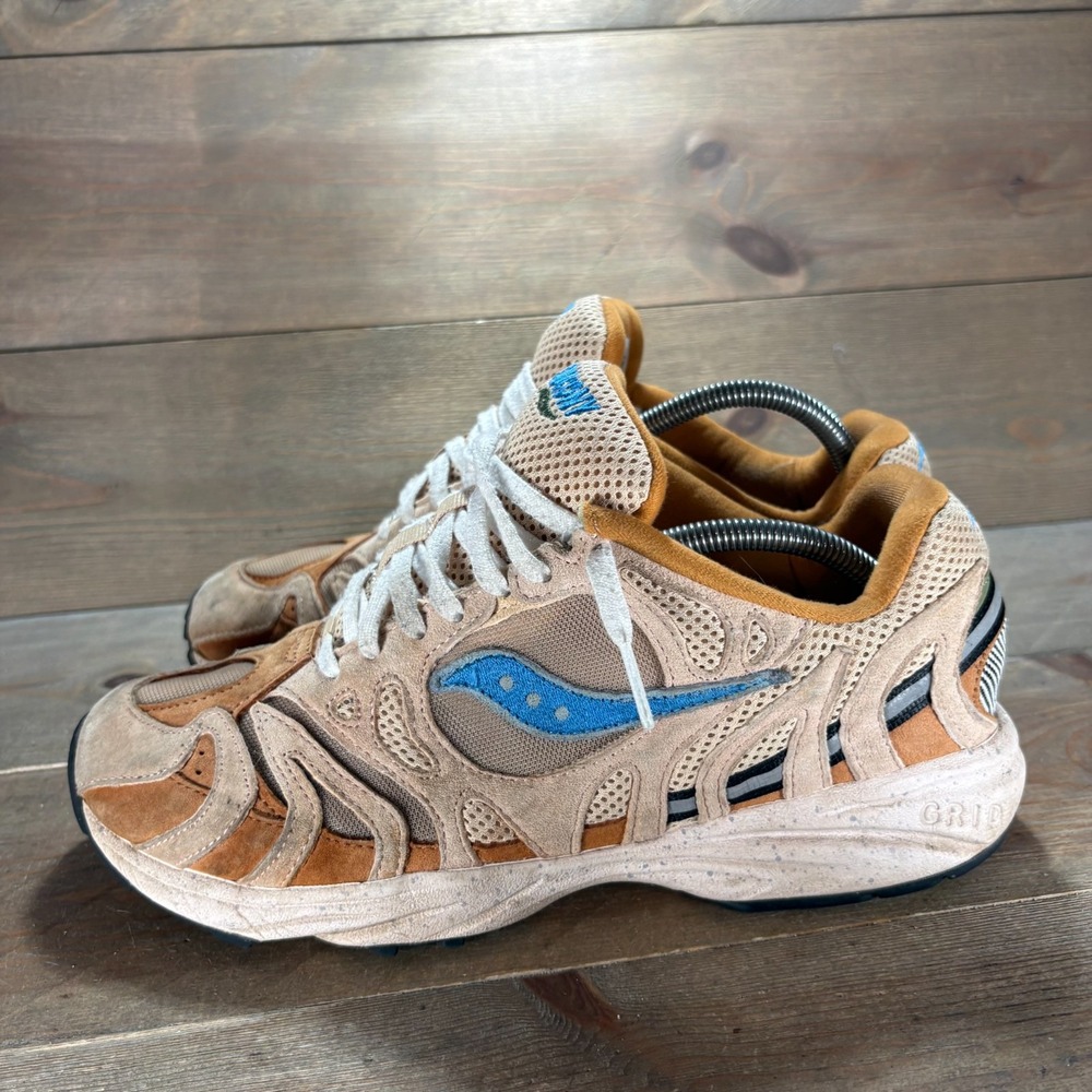 Saucony Grid Azura 2000 Mens size 9 shoes Tan Suede Mesh running sneakers